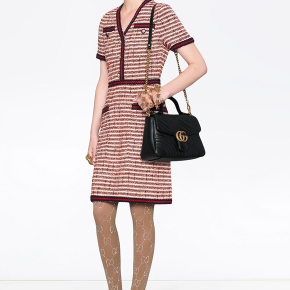 GUCCI Black GG Marmont Small Top Handle Bag - Picture 7 of 8